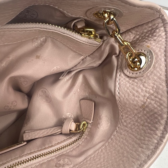 Tory Burch Britten Slouchy Tote, Blush Pink Pebbled Leather, gold tone hardware - Picture 13 of 16